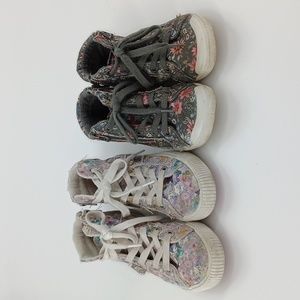 2 Pairs of Floral Blowfish Malibu Zip Up Shoes